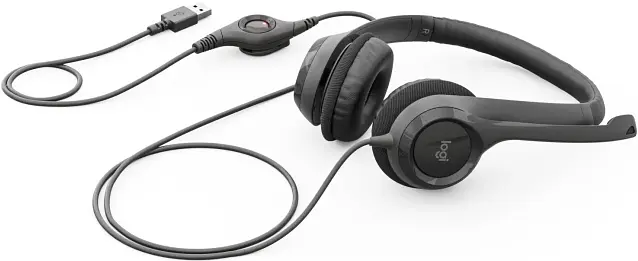 Гарнітура Logitech H390 Headset USB graphite black (981-000406) - фото 2