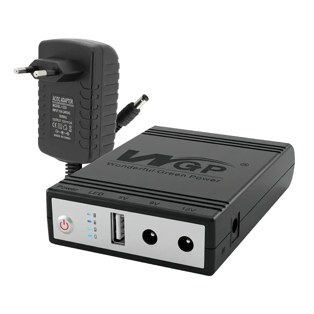 Комплект Mini UPS з блоком живлення: джерело безперебійного живлення Mini UPS WGP UPS1032 Black 10400mAh 5V/9V/12V, Li-ion 4*2.6Ah, для роутера і оптичного термінала та блок живлення SPF-1202B 12V/2A (24W) (42-00261) - фото 11