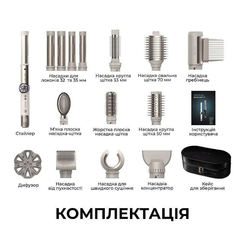 Стайлер Cecotec AirGlam 14in1 Flex Champagne (A01_EU01_114727) - фото 2