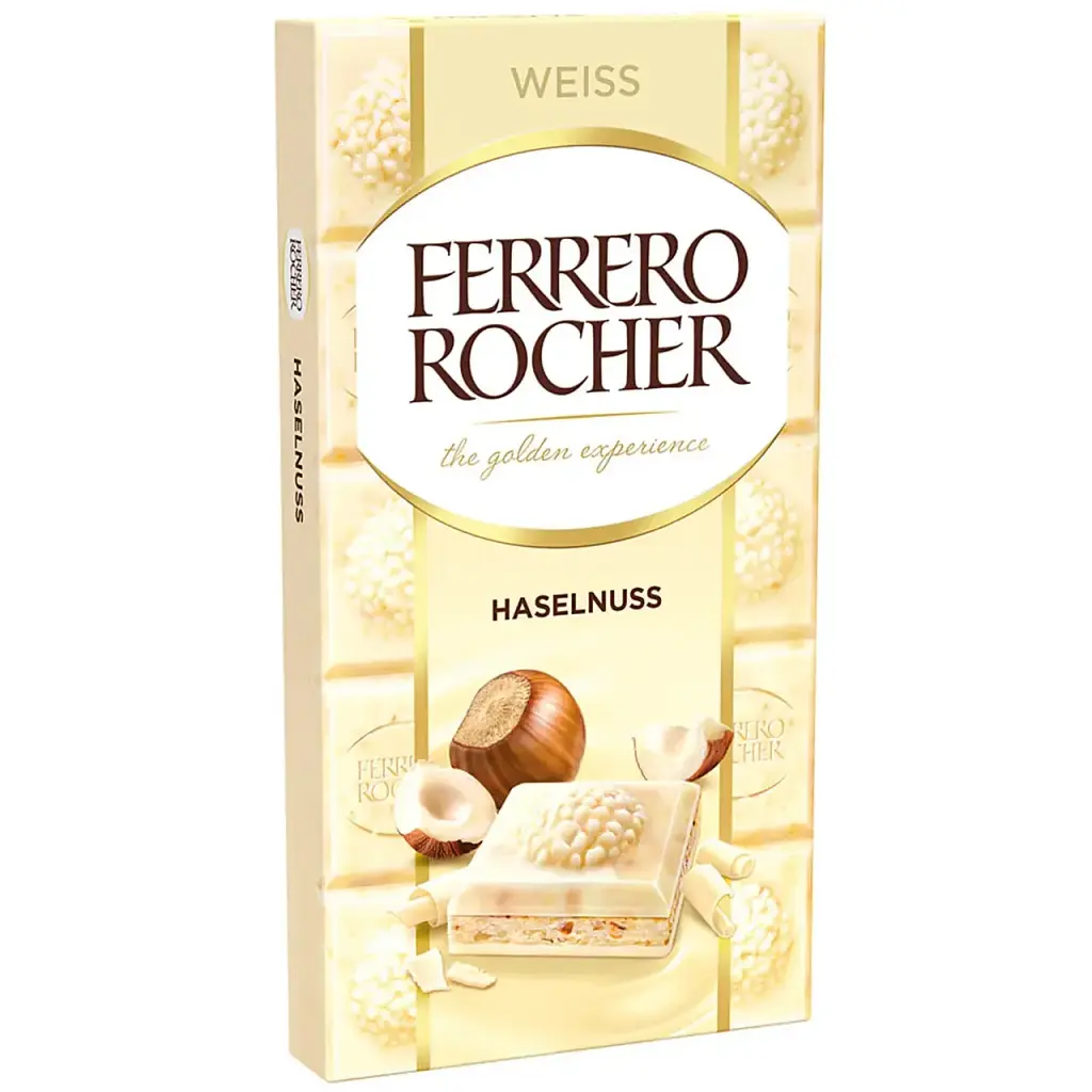 Шоколад білий Ferrero Rocher з фундуком 90г.