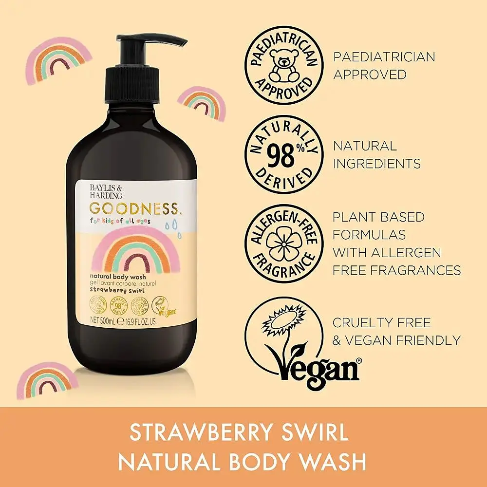 Дитячий гель для душу Baylis & Harding Goodness Kids Strawberry Swirl 500 мл - фото 2