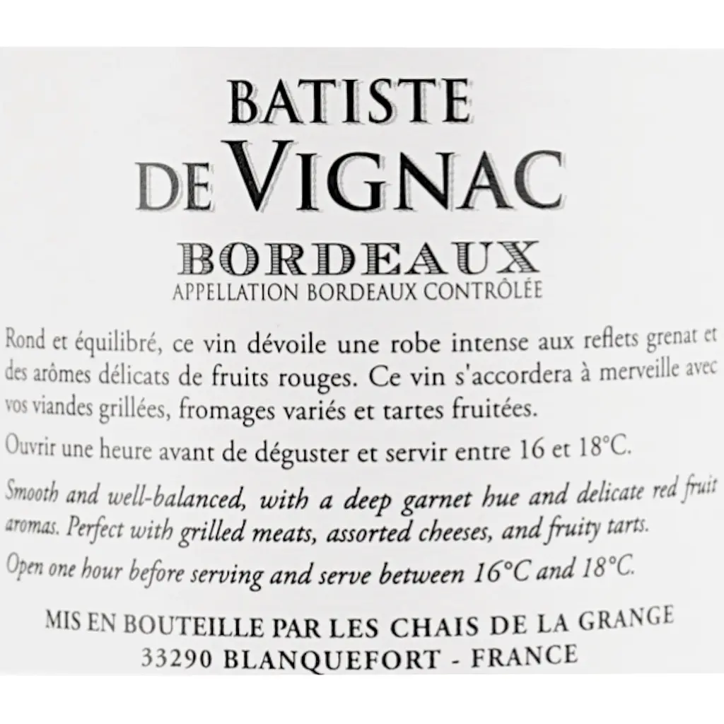 Вино Batiste de Vignac Bordeaux червоне 0.75 л 13.5% - фото 6