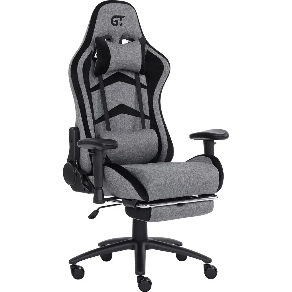 Геймерське крісло GT Racer X-2534-F Fabric Gray/Black Suede [121429] - фото 3