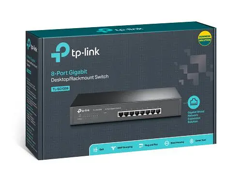 Коммутатор TP-LINK TL-SG1008, 8x100/1000 Mb/s, металлический корпус, неуправляемый - фото 2