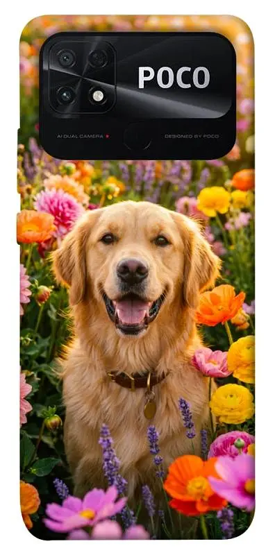 TPU чехол Demsky Flowery labrador для Xiaomi Poco C40