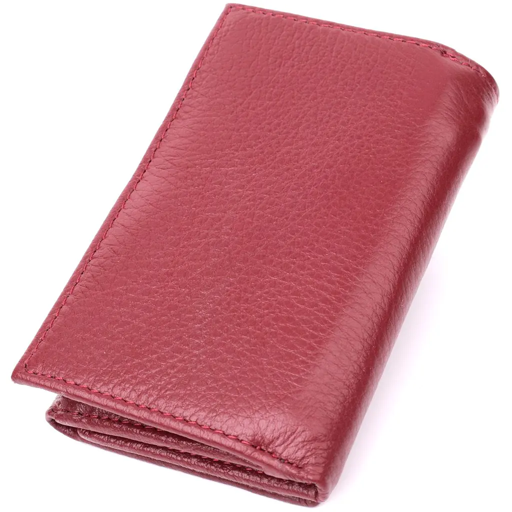 Шкіряний жіночий гаманець у три складання ST Leather 22489 бордовий - фото 5