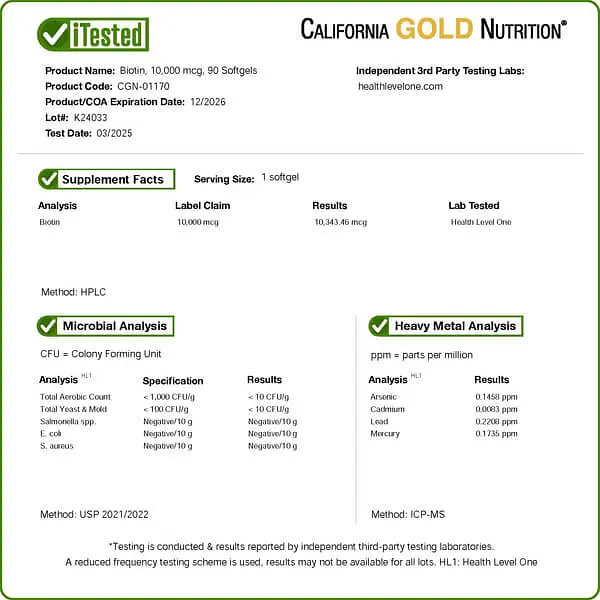 Биотин (B-7) Biotin 10,000 mcg 90 Softgels CGN vit0006475 - фото 4