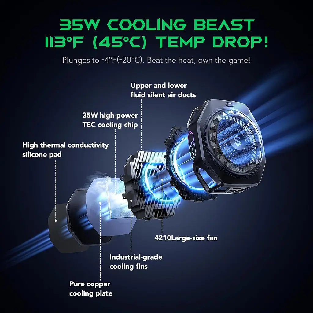 Кулер для смартфона Black Shark FunCooler 5 Pro Magnetic Edition Black (BHR08BRCN) [147779] - фото 5