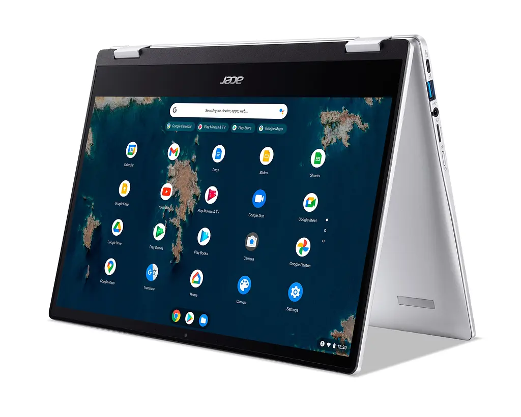 Ноутбук Acer Chromebook Spin CP314-1HN 14' FHD IPS, Intel C N4500, 8GB, F128GB, UMA, ChromeOS, сріблястий (NX.AZ3EU.001) - фото 5