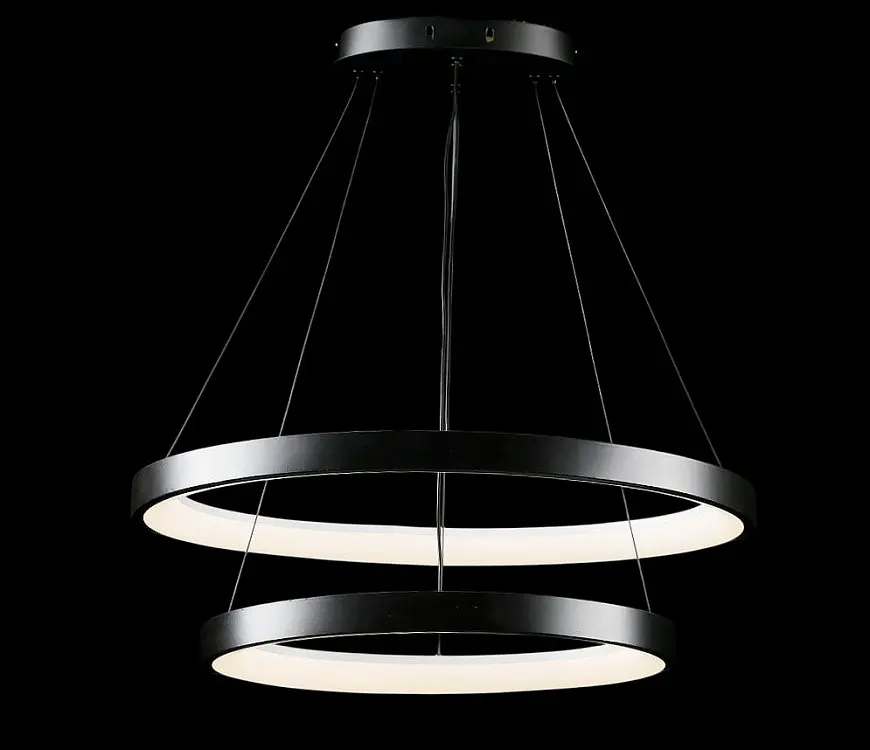 Люстра стельова LED Splendid Ray L2681/600+400/2, чорний, регульована температура світла, сучасний стиль - фото 4