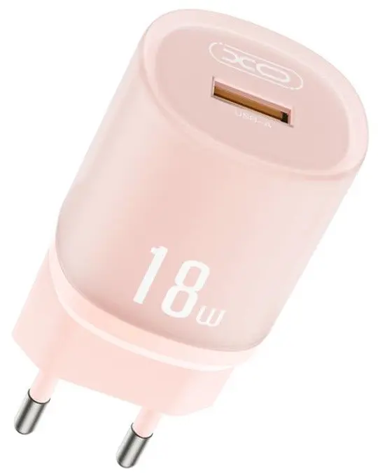 Сітчасте зарядне пристрій XO L157 single USB-A 18W 3A Розовий - фото 2