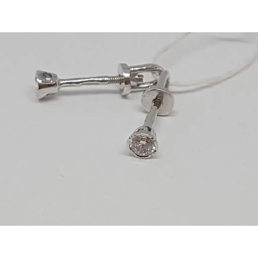 Золотые серьги-пуссеты Гаразд с фианитами. 3531639Б - фото 3