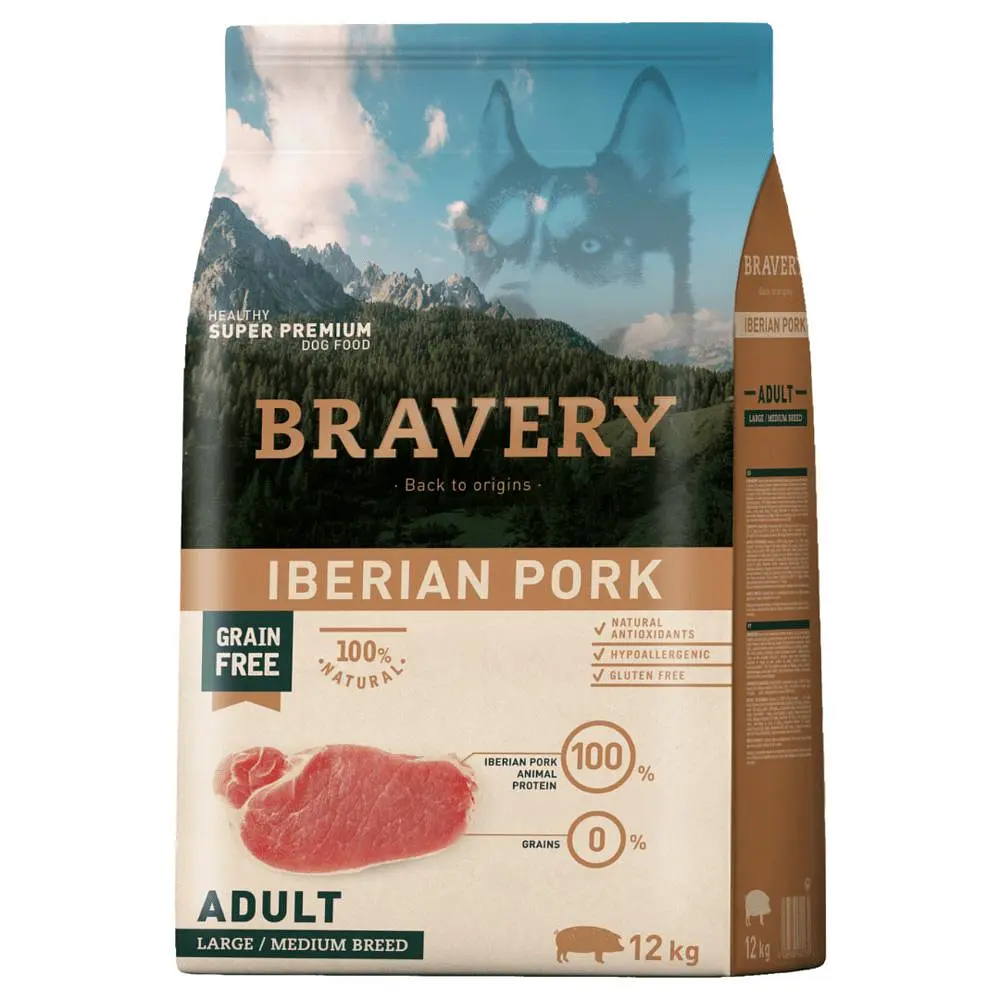 Сухий корм для собак cередніх та великих порід BRAVERY Iberian Pork Large/Medium Adult з іберійською свининою 12 кг