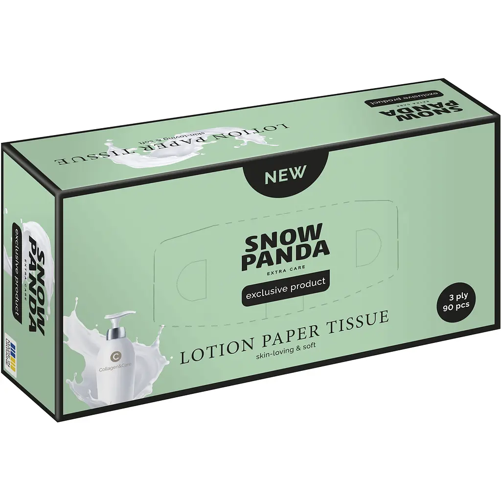 Серветки паперові Сніжна панда Extra Care Lotion з  лосьйоном в асортименті 90 шт. - фото 3