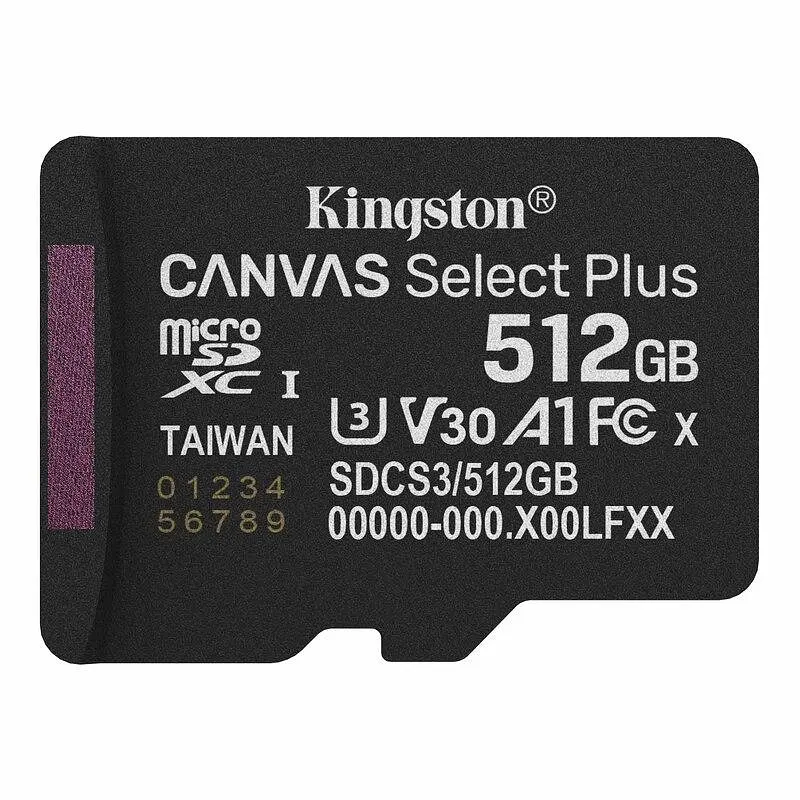Карта пам'яті Kingston Canvas Select Plus Gen3 microSDXC 512GB C10 A1 (SDCS3/512GB)