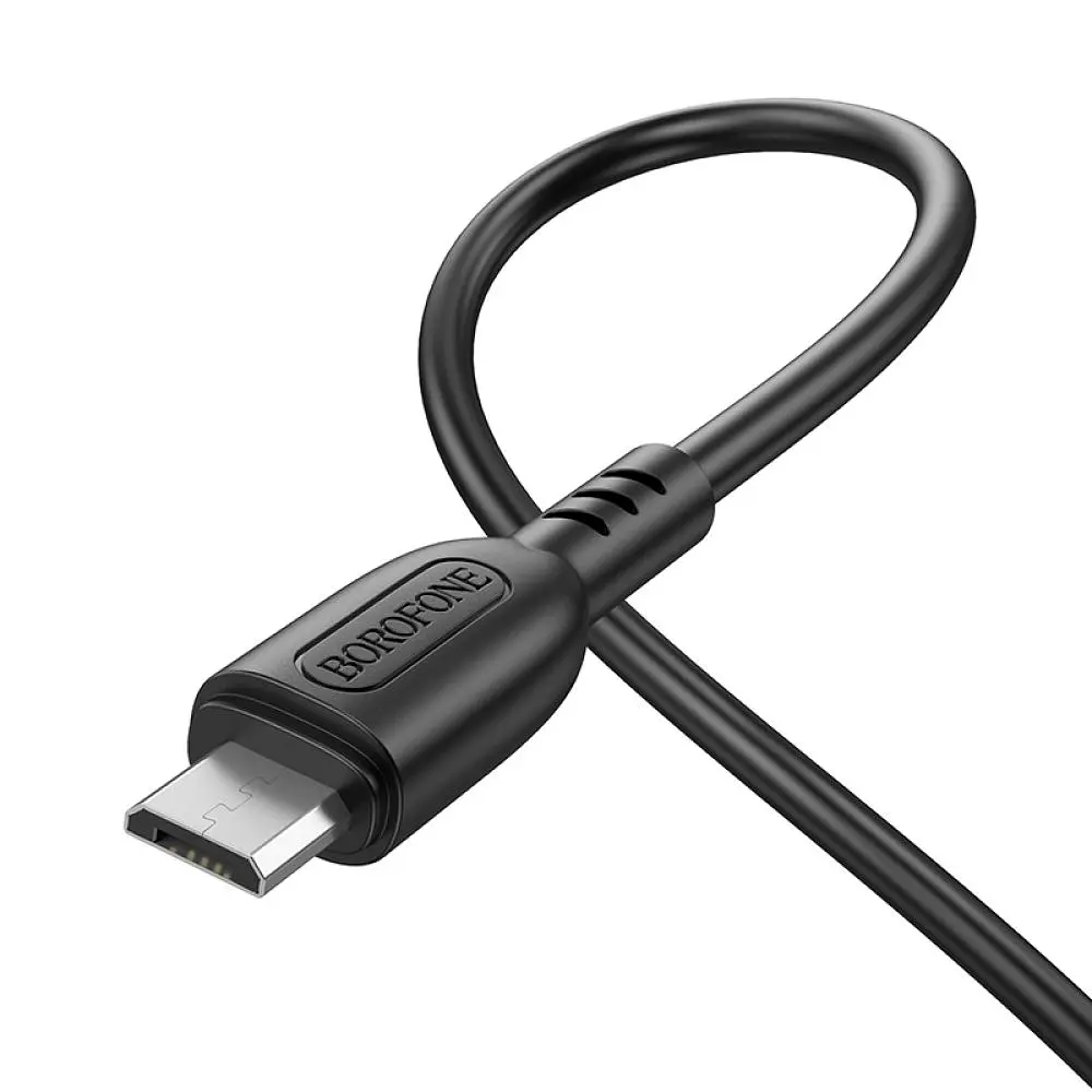 Кабель для заряджання з гачком USB Borofone BX91 USB-MicroUSB 2.4A 1 м Black - фото 4