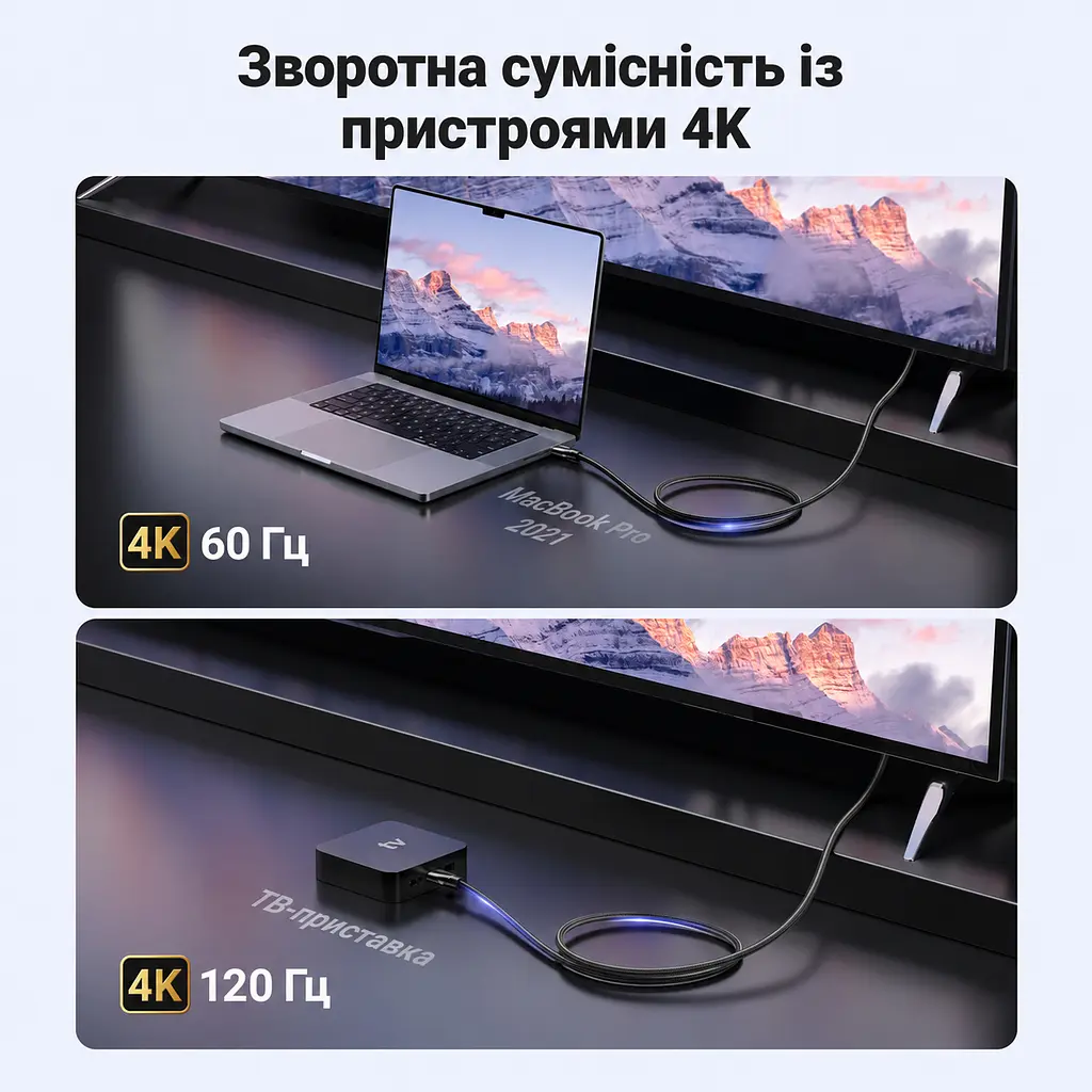 Кабель HDMI UGREEN HD140 2.1 8K 60 Гц 3 м чорний (80404) - фото 5