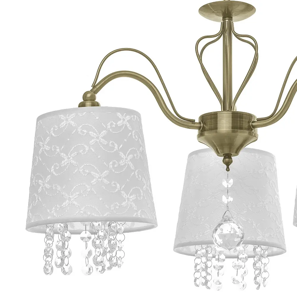 Люстра подвесная Brille прованс с абажуром E14 40W BZ (BKL-670S/3) - фото 5