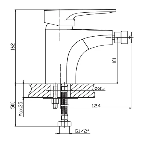 Змішувач для біде Haiba OPUS 002 (HB0327) - фото 2