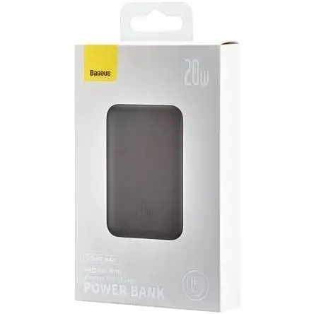 Портативний магнітний акумулятор Baseus Magnetic Mini Wireless 10000mAh 20W (PPCX030001) чорний - фото 3