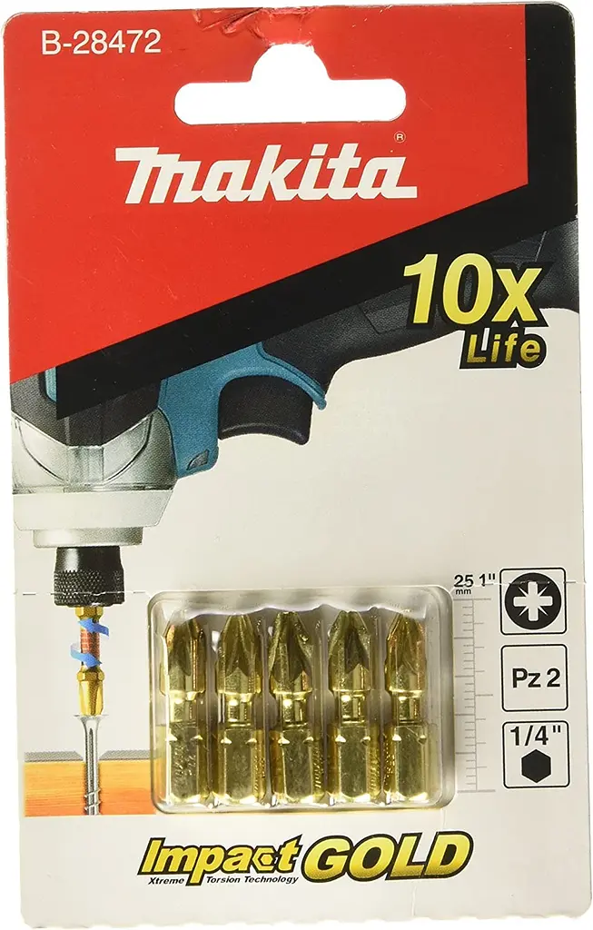 Біти торсіонні PZ2 25 мм Makita B-28472 (5 шт) - фото 2