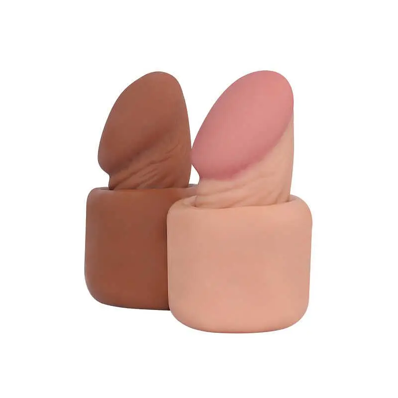 Насадка на член Lovetoy Pleasure X-Tender Penis Sleeve Brown Add 2, +5 см (коричневий) - фото 5