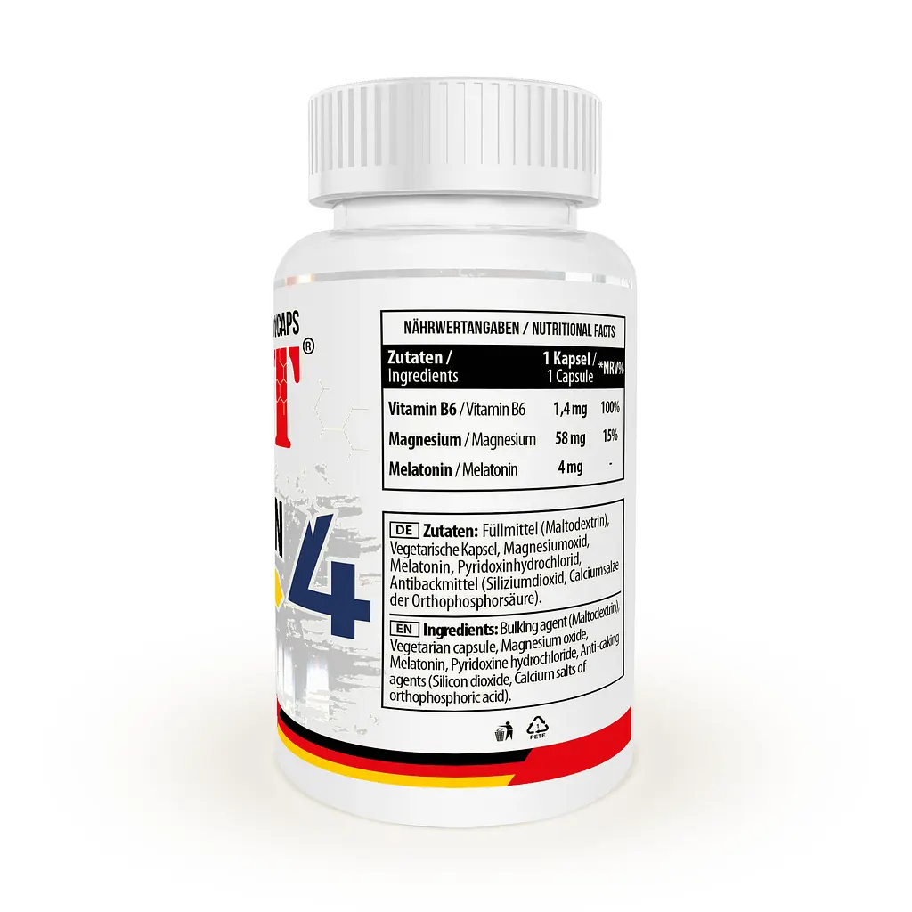 MST Мелатонін + Магній В6 Melatonin 4 мг - 100 вег. капсул - фото 2
