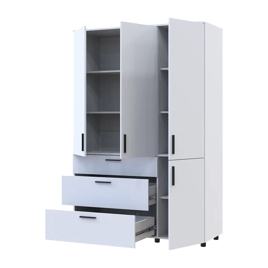 Шафа для одягу Doros Торн Білий 3 ДСП/3Ш (полиці) 135х51.6х200 (44900486) - фото 3