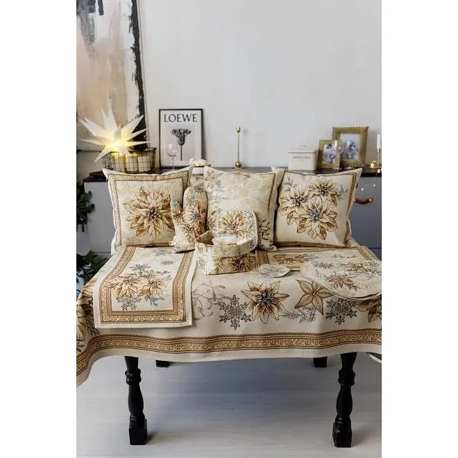 Наволочка гобеленова Прованс Золоте свято Квітка 45х45 см (36962) - фото 7