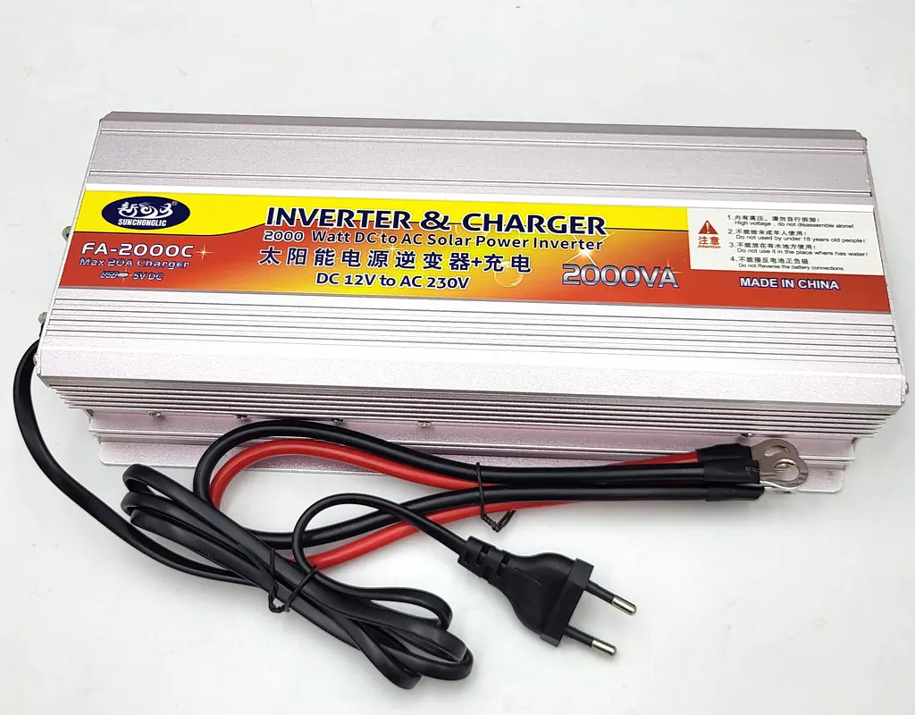 Перетворювач напруги 1000 W 12 V-220 V автомобільний інвертор з функцією заряджання акумулятора 10 A модифікована синусоїда SUNCHONGLIC 1000 Вт - фото 5