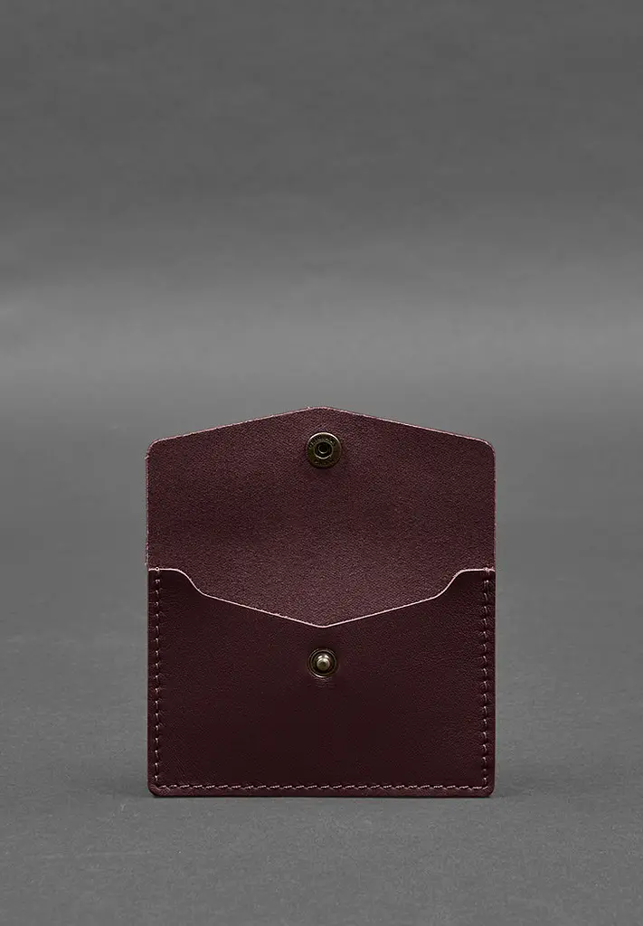 Кожаный кард-кейс 9.0 бордовый краст - фото 3