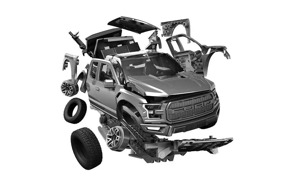 Конструктор Airfix автомобиль Ford F-150 Raptor Grey QUICKBUILD J6053 - фото 6