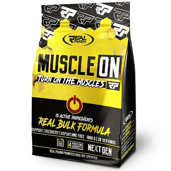 Гейнер Muscle ON, 1 кг Полуниця Real Pharm fit0025660