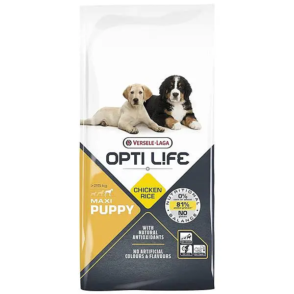 Сухий суперпреміум корм Opti Life Puppy Maxi Опті Лайф для цуценят великих порід, Курка 12.5 кг (311516)