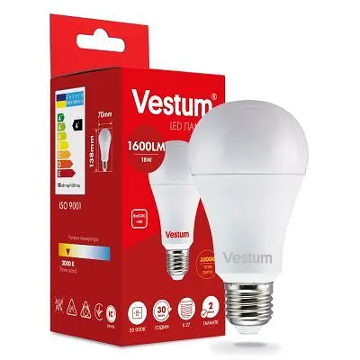 Лампочка Vestum LED A70 18W 3000K 220V E27 (1-VS-1112) - фото 2