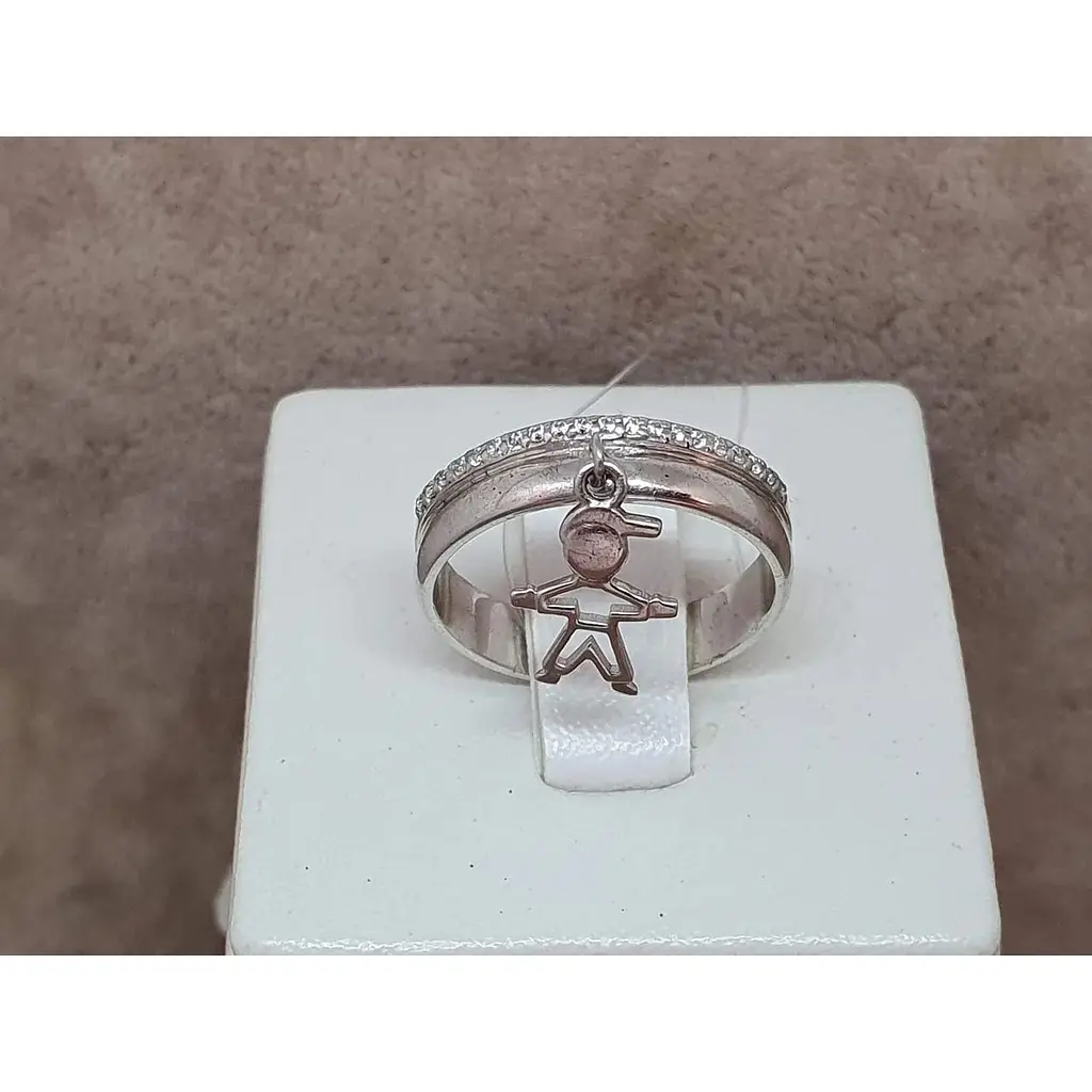 Срібне кільце Qvaliz Хлопчик з фіанітами. 901-01087 16,5 - фото 3