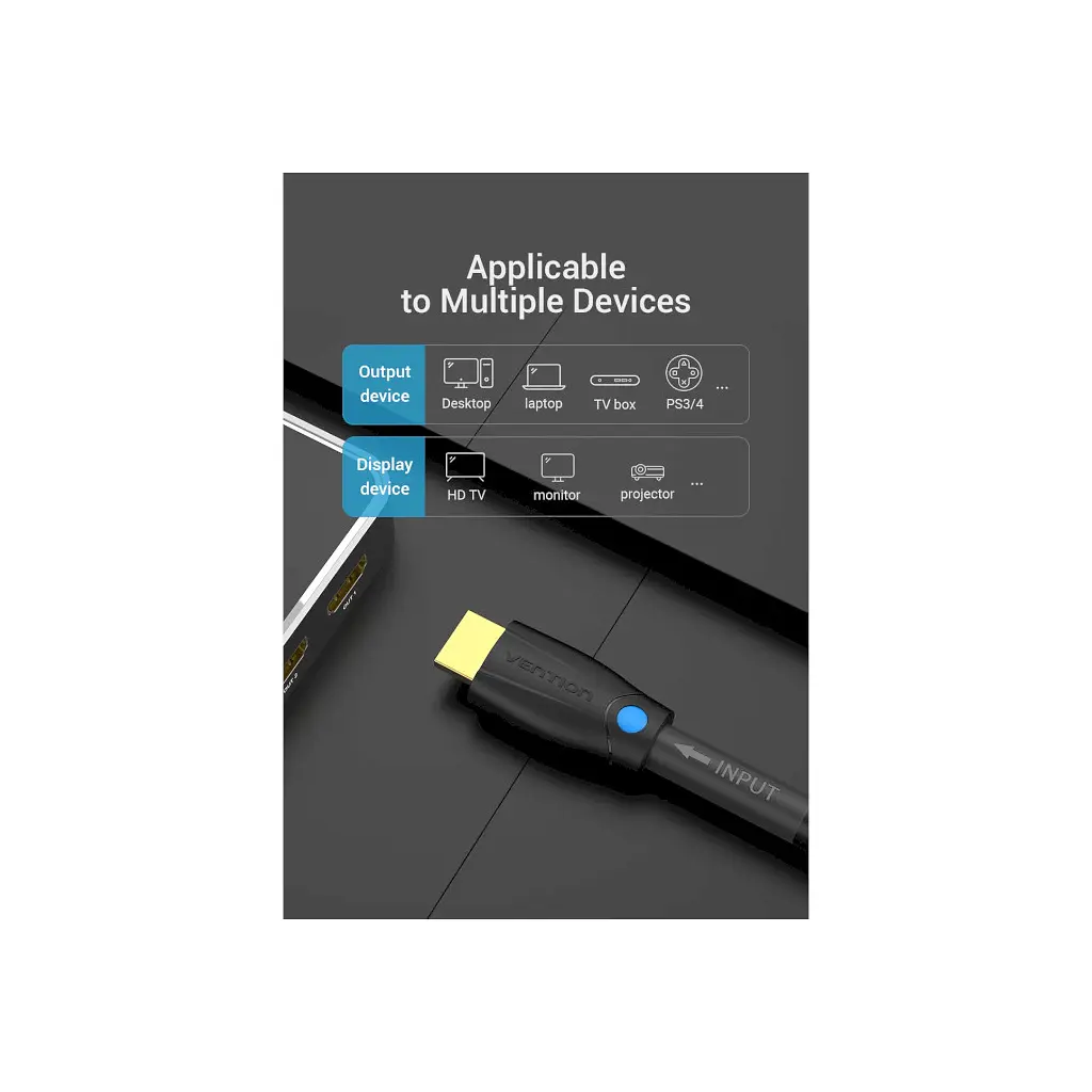 Кабель мультимедійний HDMI M to HDMI M 10.0m V2.0 4K60Hz black Vention (AAMBL) - фото 7