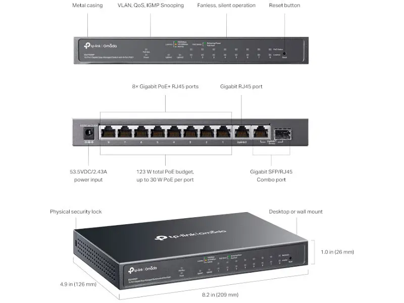Комутатор TP-LINK Omada ES210GMP - фото 6