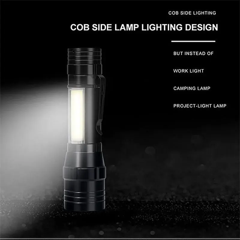 Акумуляторний ліхтар X-Balog BL-T6-19S XPE+COB Zoom світлодіодний ручний - фото 6