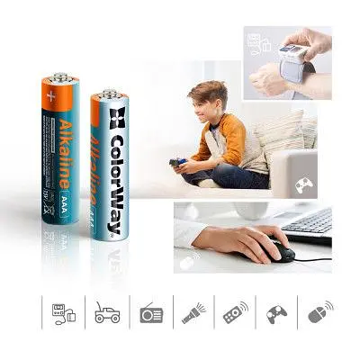 Батарейка ColorWay AAA LR6 Alkaline Power лужні х 40 colour box (CW-BALR03-40CB) - фото 3