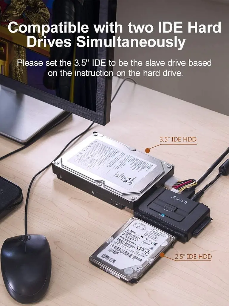 Адаптер Alxum SATA/IDE на USB 3.0 для підключення HDD та SSD 2.5"/3.5" - фото 5