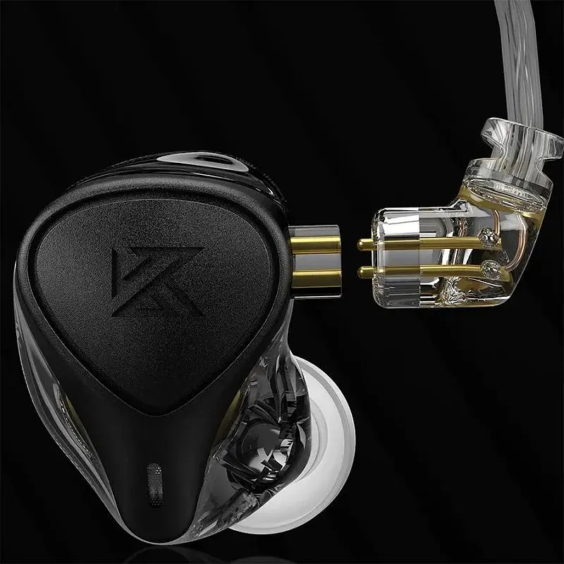 Гібридні навушники KZ ZEX Pro With MIC з електростатичними та арматурними випромінювачами Чорні - фото 2