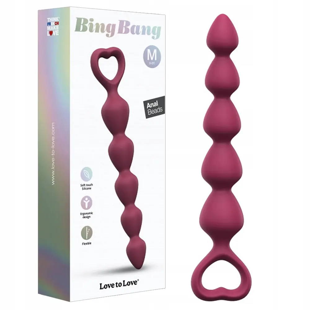 Анальний ланцюжок Love To Love Bing Bang M Plum Star 18.5 см (бордовий) - фото 4