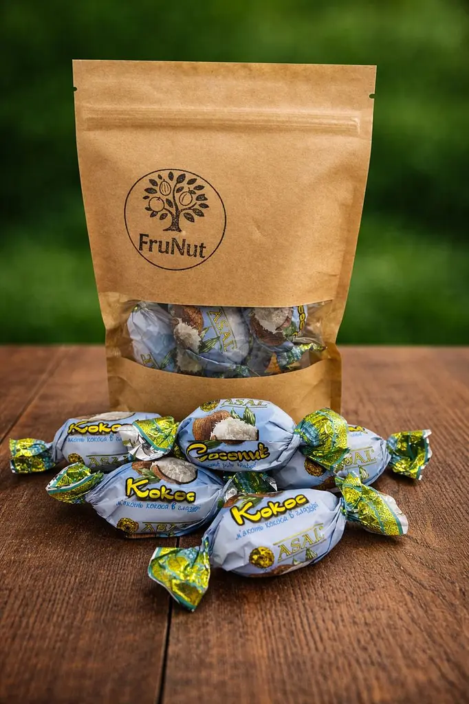 Цукерки "Кокос в глазурі" (Кокос), 500 г 500 г FruNut