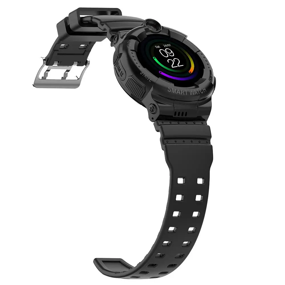 Дитячий смарт годинник Lemfo Y07 з SIM-картою, 4G LTE, відеодзвінком, камерою, кнопкою SOS, прослуховуванням, геолокацією GPS Wi-Fi LBS та вологозахистом IP67 Чорний - фото 3