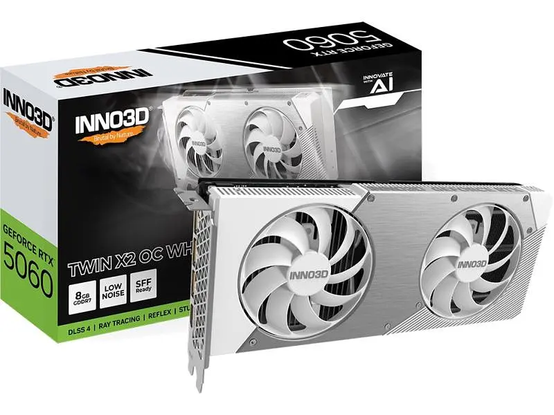 Відеокарта Inno3D GeForce RTX 5060 TWIN X2 OC WHITE (N50602-08D7X-195070W) - фото 2