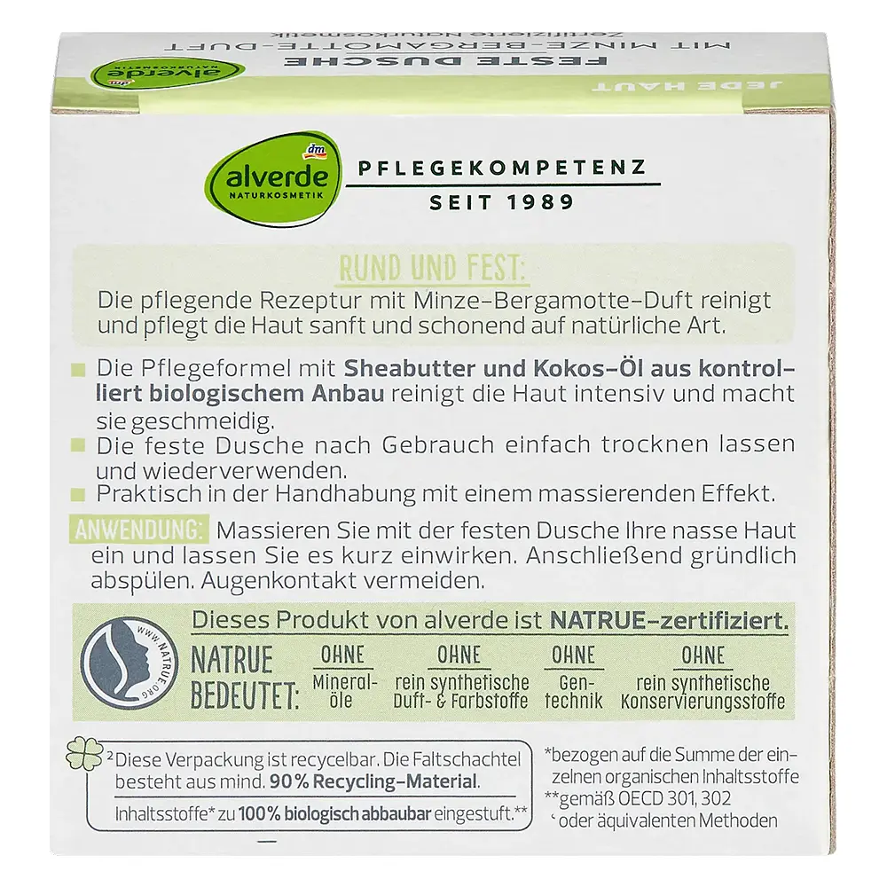 Тверде мило для душу Alverde Naturkosmetik Pro Climate з м'ятою та бергамотом 60 г - фото 3