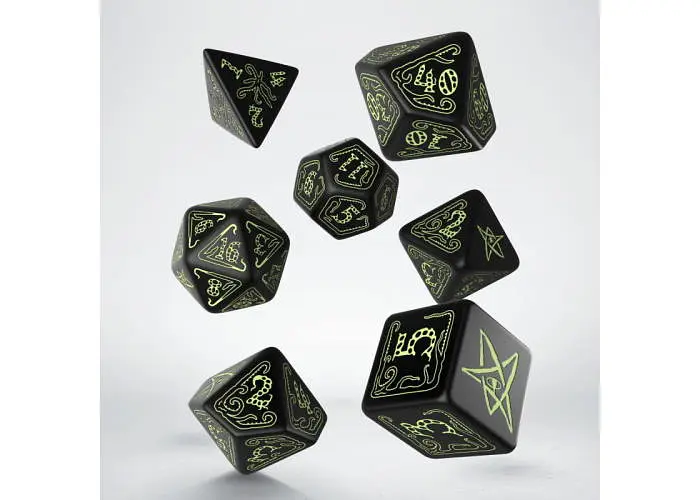 Набір кубиків Call of Cthulhu Black & glow-in-the-dark Dice Set , 7 шт. (SCTH07) - фото 2