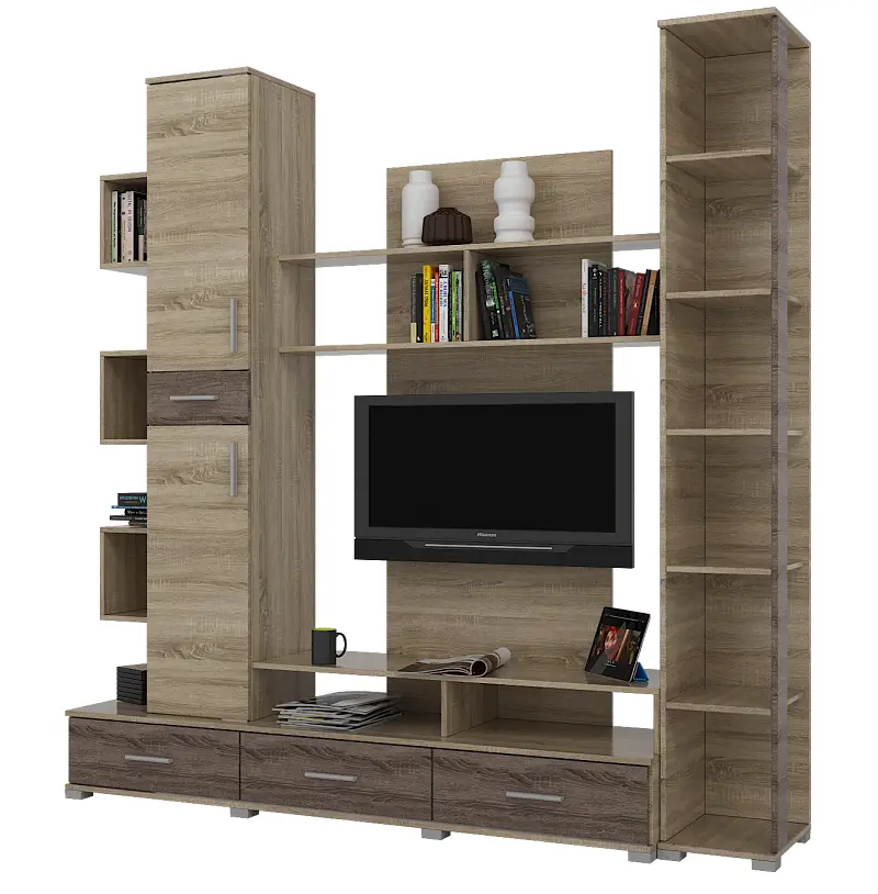 Стінка модульна у вітальню Еверест Бриз з пеналом 18 Сонома/Трюфель (DTM-2328) - фото 2