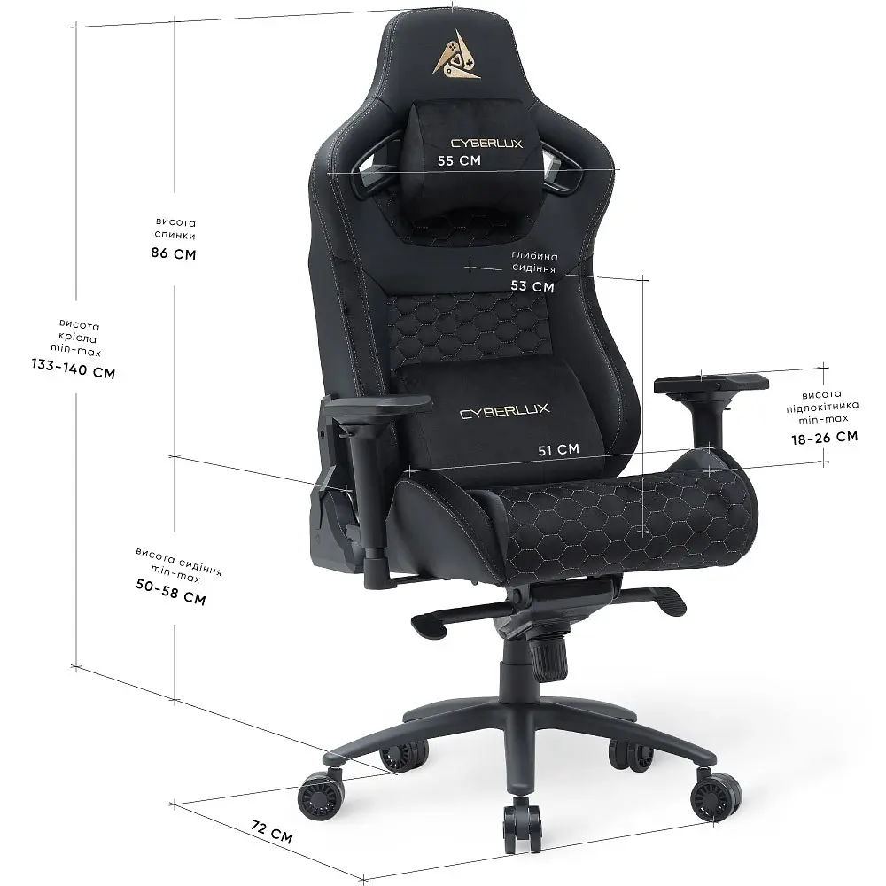 Геймерське крісло Mealux Cyberlux Apollo Black (GM-404 B)  - фото 7